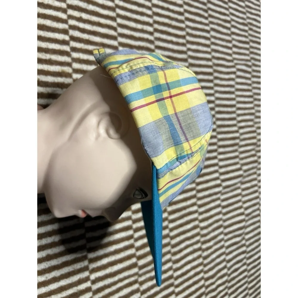 Vintage Mickey Mouse Disney Hat Cap Yellow Plaid 90s Made In USA Goofys Hat C